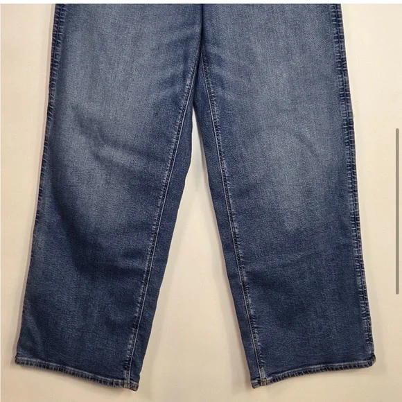 American Eagle Stretch Curvy Super High Rise Baggy Straight Jeans 10 Regular - Picture 5 of 6